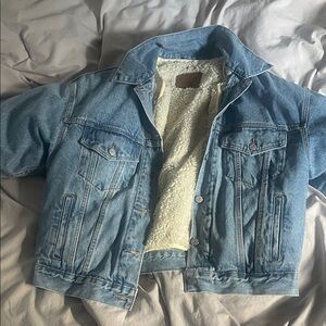 Blue Denim Jacket with Sherpa Lining
